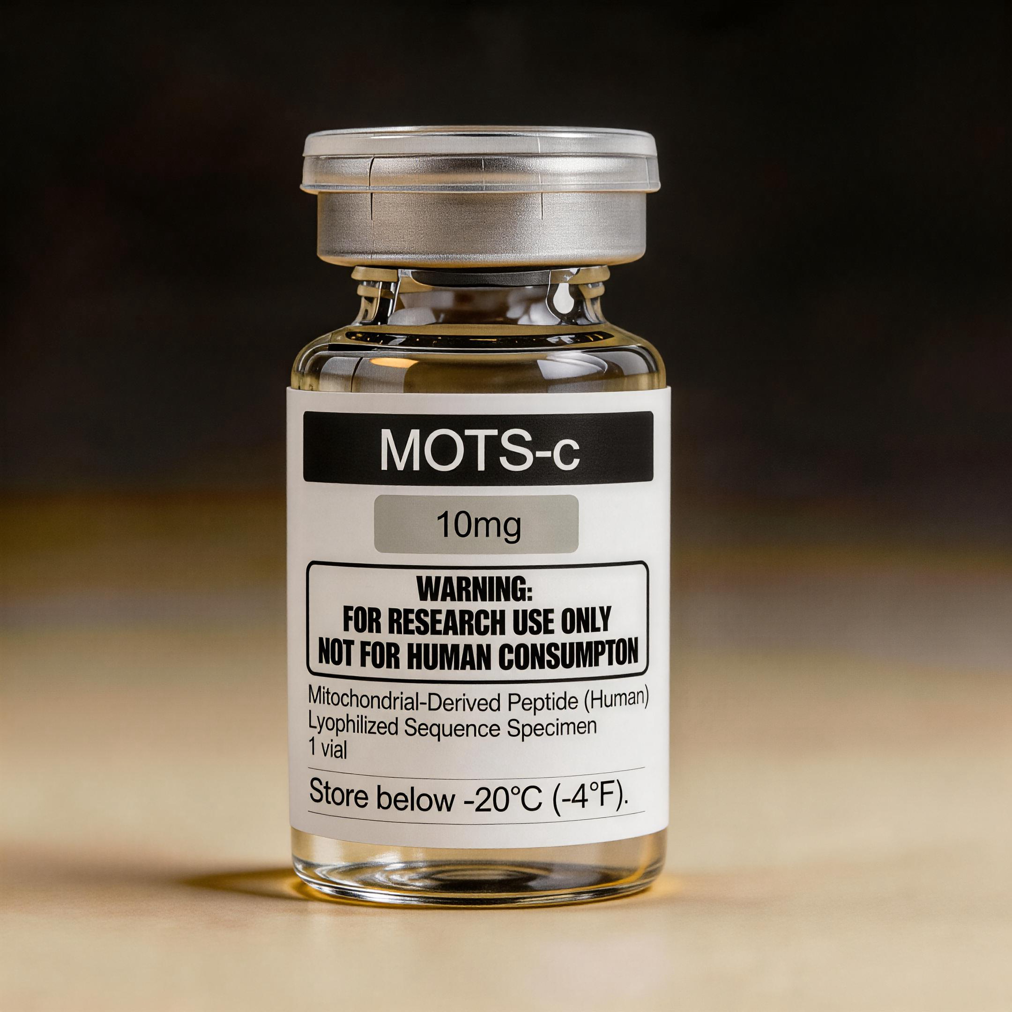 MOTS-c (Human) — dark amber peptide research vial