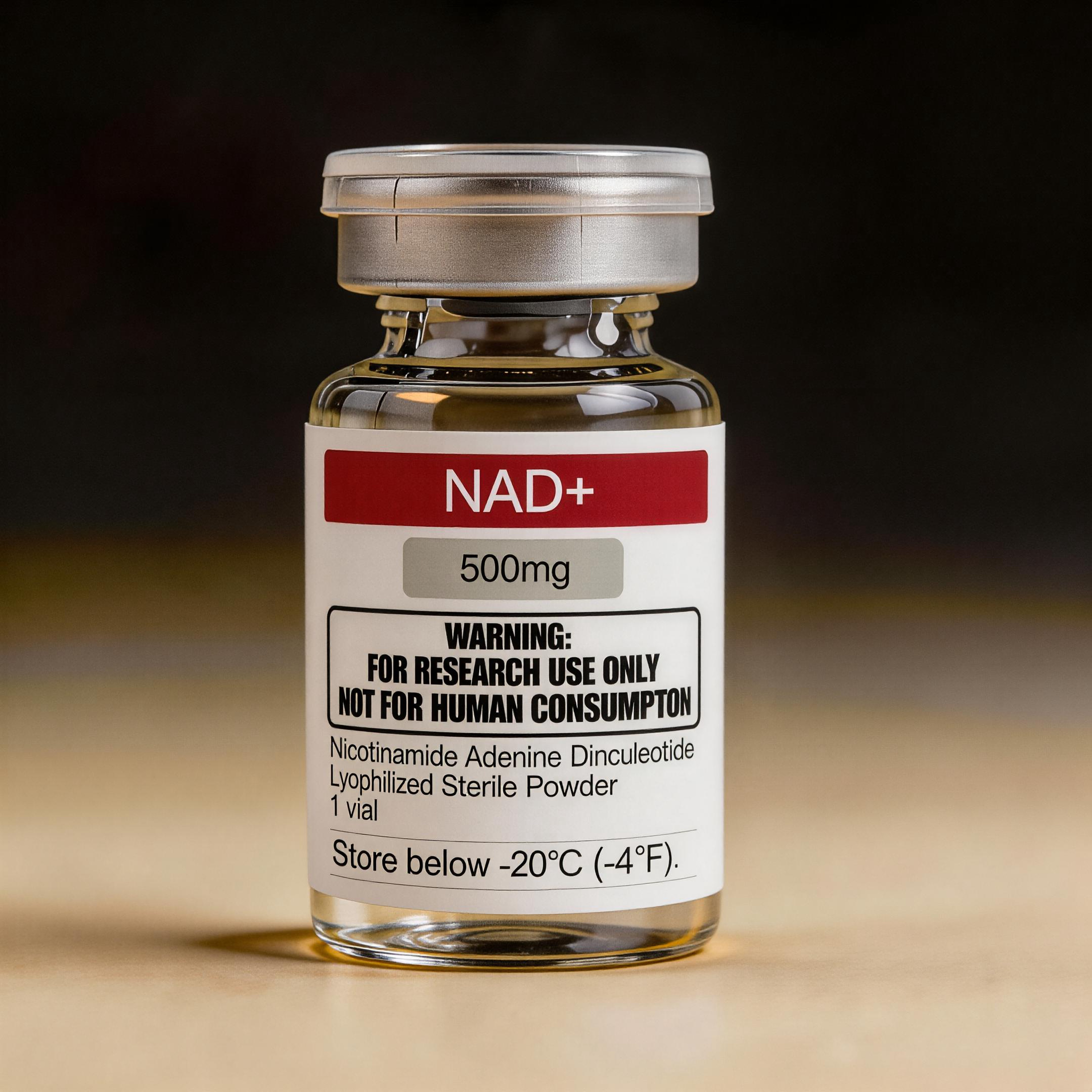 NAD+ dark amber peptide research vial